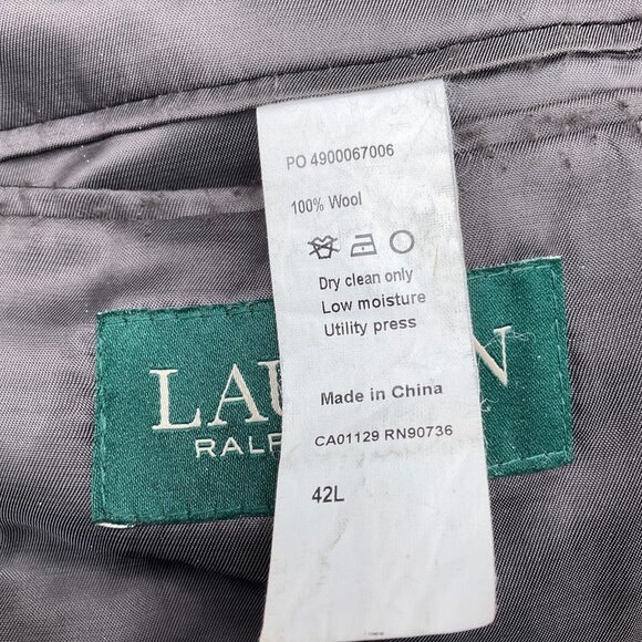 Lauren Ralph Lauren Blazer Men 42L Blue Brown‎ Glen Plaid Classic Career Wool - Picture 12 of 14
